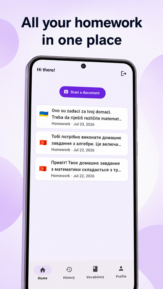Clariko home screen